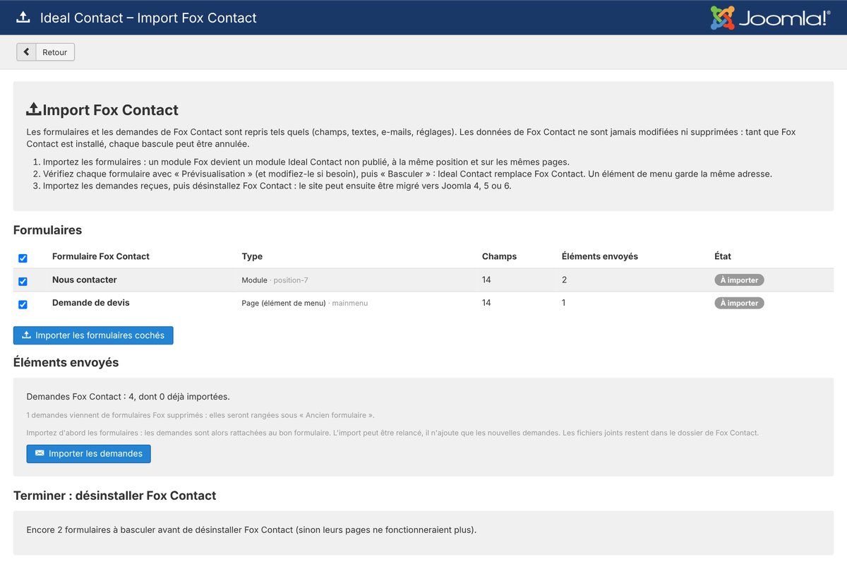 Analyse des formulaires et des demandes Fox Contact